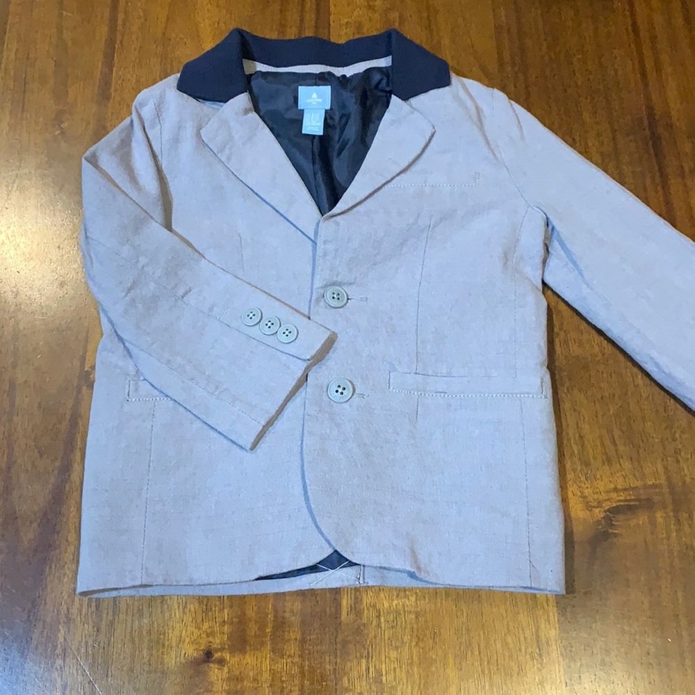 GAP Kids Blazer - Light Gray with Navy Collar